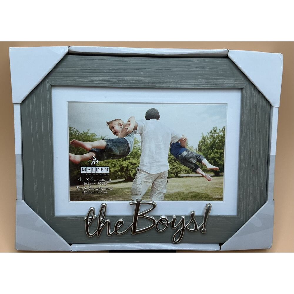 Malden Int’l Designs, 4”x6” Photo Frame‎ w/ Mat, “the Boys!” - New